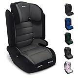 My Babiie MBCSB30 Highback Booster Car Seat - 100-150cm (Approx. 4-12 Years, Group 2/3), i-Size R129, Adjustable Child High Back Seat, Padded, 8 Position Headrest - Grey & Black
