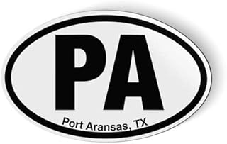 PA Port Aransas Texas Oval - Flexible Magnet - Car Fridge Locker - 3.5"