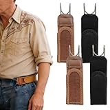 AMOturuxient 4 Pcs No Buckle Belts for Men Women, Adjustable Stretch Velcro Waist Belt, Unisex Side Fastening for Jeans, Trousers, Work, Casual & Outdoor Use (Black+Brown)