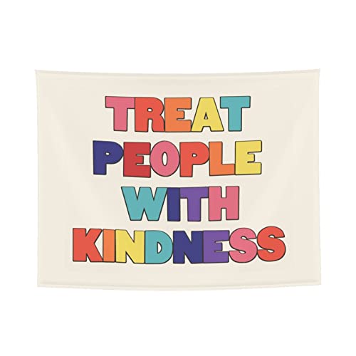 Gowmee Treat People With Kindness Tapestry Preppy Cute Pink Tapestries Aesthetic Wall Hanging Banner For Teen Girl College Dorm Bedroom Living Room Party Decoration 29"X37" #TOP2