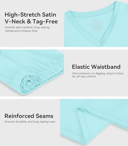 Image of WiWi Viscose from Bamboo Pajamas Set for Women Super Soft Short Sleeve Cooling Summer Plus Size Pjs Sets Sleepwear S-4X