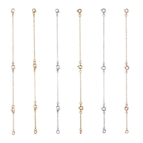 Image of Softones 12-18Pcs Ankle Bracelets Extenders-Extension for Womens Jewelry(1 2 3 Inch),with Lobster Clasp and O-Clasp from Gold Silver Rose Gold