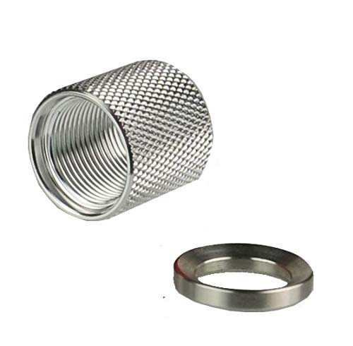 TWP 5/8-24 5/8”x24 TPI Thread Protector,Aluminum 6061 T6 Anodized Silver, Free Stainless Steel 5/8 Crush Washer
