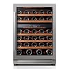 Ca’Lefort Wine Fridge & Cooler – 24 Inch 52 Bottle Wine Cooler Refrigerator, 40-65°F Dual Zone Wine Refrigerator Glass Door, 3 LED Built-in or Freestanding Fridge for Home/Bar/Kitchen (5.65 cu.ft)