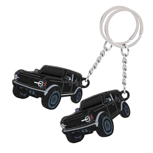 Lot de 2 Porte-clés de Voiture Compatibles avec Jeep, Pendentif de clé, Porte-clé Noir, Porte-clés Personnalisé, Accessoires de Porte-clé,Cadeau pour la...