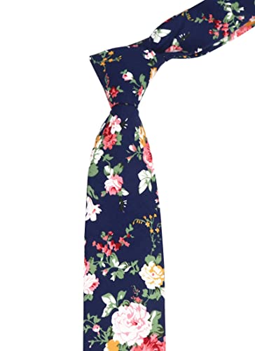 Kihatwin Men's Skinny Solid Color Cotton Linen Ties Wedding Party Slim cut Neckties 2.4"2