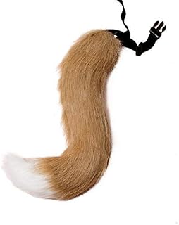 HAO MALL Fox Tail, Fox Tail Fancy Dress Halloween Faux Fur Cosplay Adjustable Furry Fox Tail Costume for Kids, Unisex-Child, Party (Style H)