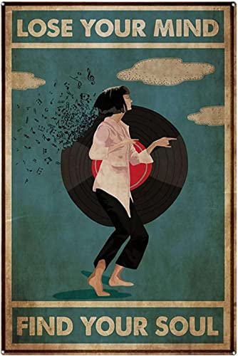 Bonoff Décoration murale en métal avec inscription « Lose Your Mind Find Your Soul » - 20,3 x 30,5 cm