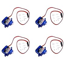 FS90R Continuous Rotation Micro RC Servo 360 Motor Analog 6V for Arduino Microbit Smart Car Robot Pack of 4