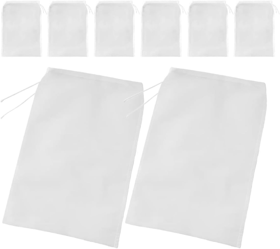 8pcs Reusable Nylon Filter Bag for Coffee Juice Kitchen Straining