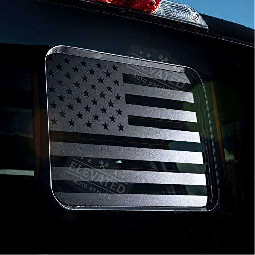 Elevated Auto Styling - Ford F150 Rear Middle Window American Flag Decal Fits F250, F350 #TOP1
