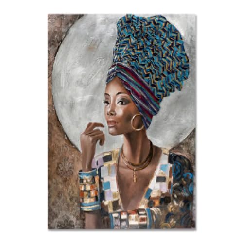 Affiche abstraite femme noire africaine avec cadre 30x50cm pour salon