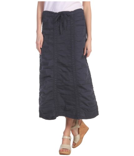 XCVI Stretch Poplin Double Shirred Panel Skirt Anchor Navy SM (Women's 4-6)