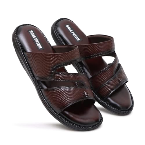 Image of Solepatch Men's Synthetic Leather Lightweight Comfortable Indoor Outdoor Daily Use Casual Slipper