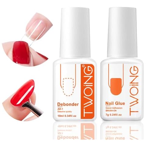Super Strong Nail Glue Gel and Quickly Nail Glue Remover Kit Press on Nail,Quick Remove Gel Nail Polish, Professional Gel Nail Remover Remove Gel Polish In 2-3 Minutes Safely，No Damage to Nails Cover