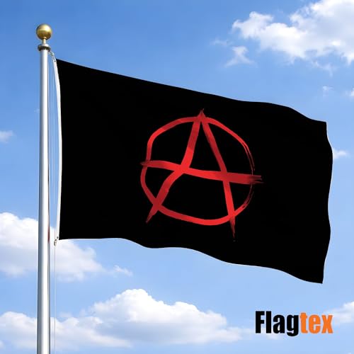 Bandera roja de la anarquía grande Flagtex para exterior 2