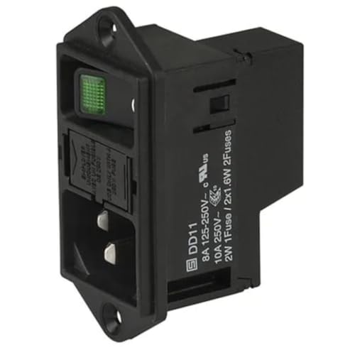 DD11.0123.1111,AC Power Entry Modules Red Illumination QC 10A No Drawer