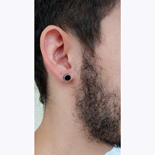 BRINCO MASCULINO ESTILO ALARGADOR EBONY - 8 mm (PAR)
