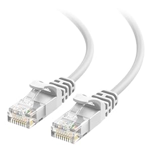 Cable Matters 10Gbps Snagless Cat 6 Ethernet Cable – 25ft, Slim Profile Cat 6 Cable, Cat6 Cord, Thin Ethernet Cord, White