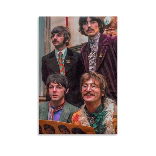 LUISAS Poster vintage des Beatles sur toile – Impression d’art moderne pour chambre à coucher – 30 x 45 cm - Les Beatles, Paul McCartney, John Lennon, RIngo Starr, George Harrison LUISAS Poster vintage des Beatles sur toile - Impression d'art moderne pour chambre à coucher - 30 x 45 cm