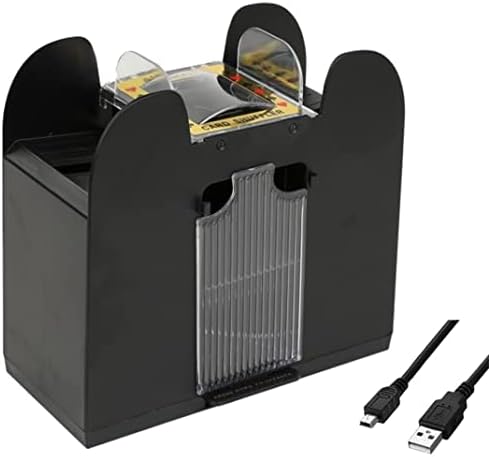 INFIJYON 1-6 Card Shuffler, New Upgraded USB/Battery Powered Casino Poker Auto Shuffler for House Party Card Games, Poker, Blackjack, Uno, Texas Hold'em