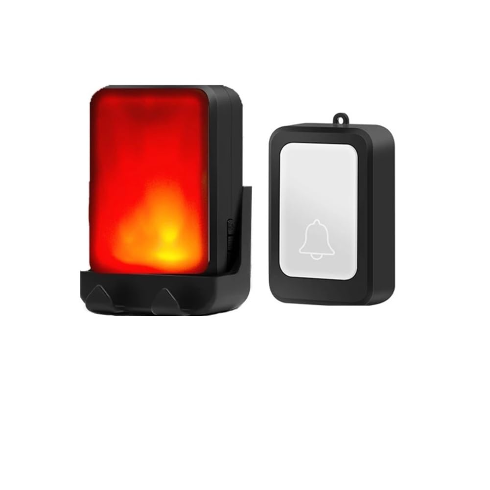 Jnchdghwa Black Wireless Doorbell With 7 Color Flashing Lights Elderly Service Call Button Motion Sensor Bell Ring For Deaf People