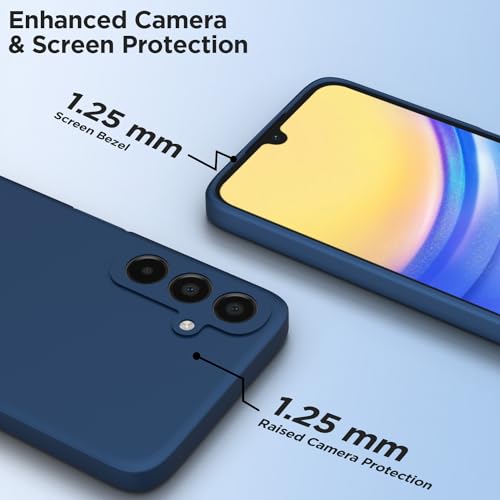 Image of Outlouders Back Cover for Samsung Galaxy A15 5G | Camera Protection | Durable Soft Matte Silicone Bumper Case (Blue)