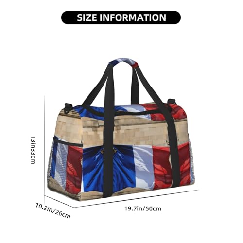 Bolsa de viaje plegable e impermeable de gran capacidad con diseño de bandera francesa 4
