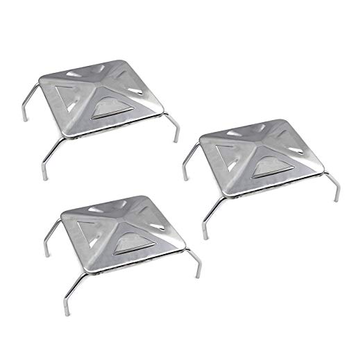 Lista de Placas de protección contra el calor los mejores 5. 50 Hongso SPB261 - Juego de 3 placas térmicas de acero inoxidable, protección contra el calor, tienda de campaña, quemador, barra de vapor y barra de lavorizador, repuesto para...