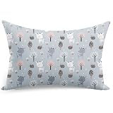 PinkZebra 50 x 70 cm Kopfkissenbezug Kinder, Kissenbezug aus 100% Baumwolle, Kissenhülle mit Öko-tex Standard 100, Kinderbezüge mit Reißverschluss, Bambi