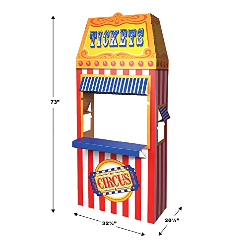 Beistle 3-D Circus Photo Booth Prop, Cardboard Ticket Booth, Carnival Themed Party Decorations, Fun Fair Party Supplies, 6' 1" x 35.25" by Beistle - Image 2