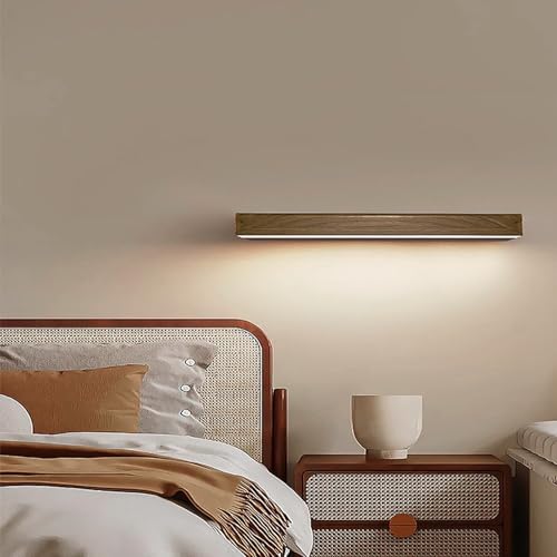 Apliques de pared LED de madera 40cm luz neutra para el cabecera del dormitorio