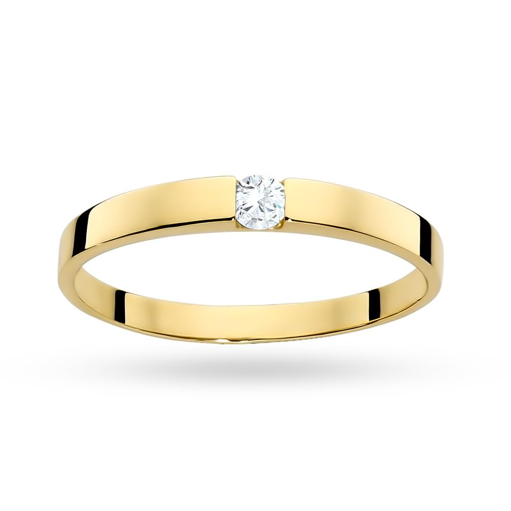 MARKO Goldring Damen 333 Echtgold mit Zirkonia – Verlobungsring Frauen Ring mit Stein – Schmuck Ringe Gold – Wedding Ring – Ring Ohrringe Gold – Marry Me - Shine