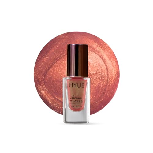 Image of HYUE Chrome Glazed Nail Paint - 9 shades | Magma | 8 ml | Dual-toned | Long-lasting Shine | Color-Shifting Pigments | One Stroke Coverage | Gel Finish | Salon-like Nails | No UV Damage