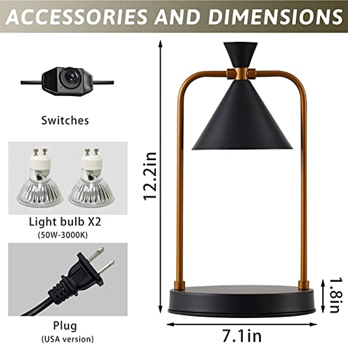 Pridcier Candle Warmer, Dimmable Wax Melt Warmer Lantern, Candle Warmer Lamp For Jar Candles, Aromatic Candle Holders For Home Decor Office Yoga (Black) #TOP2