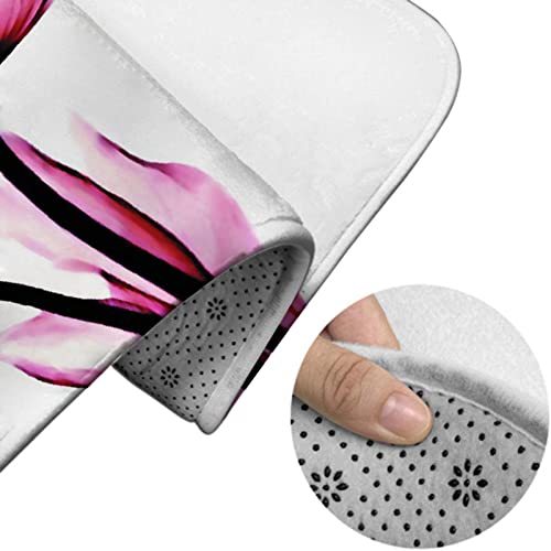Badezimmerteppich-Set, 3-teilig, floral, modern, romantisch, Blumen, Natur, Kunst, waschbare Badteppiche, rutschfest, mit Rückenpolster, Konturteppich und Toilettendeckelbezug – Bild 5