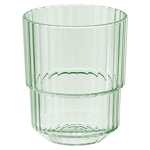 APS 10570 Trinkbecher -LINEA- Hochwertiges Tritan Kunststoff Trinkglas mit 0,15 Liter, BPA frei, stapelbar, bruchfestes Mehrweg-Glas, wiederverwendbar und spülmaschinenfest, 150 ml, light green