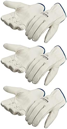 SAFEGEAR Cowhide Leather Work Gloves with Keystone Thumb