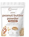 Pure PB Peanut Butter Powder, 4lbs (64oz) | 10g Protein & 88% Less Fat | No Added Sugar or Salt from Natural Fresh Roasted Peanuts | Mixes Easily for Peanut Butter Spread & Protein Powder | Non-GMO