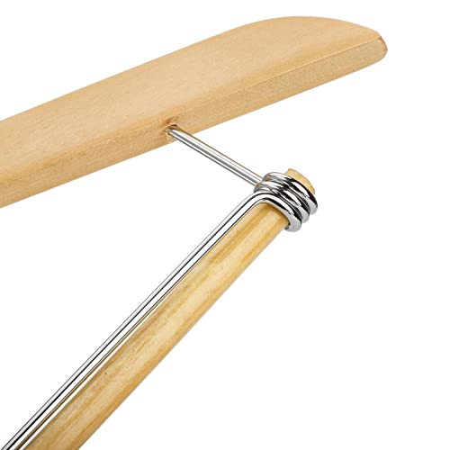 Tosnail 8 Pack Wooden Suit Coat Hangers With Locking Bar, Wood Hanger Pants Hanger - Flat Construction For Saving Space #TOP3