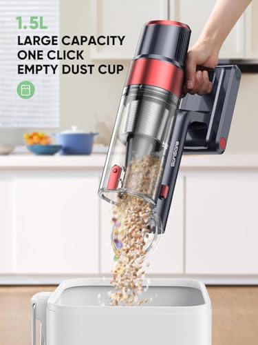 Sunsare CJD4003 Cordless Vacuum Cleaner, 450W 40Kpa Stick Vacuum With Touch Screen, 55 Mins Runtime Rechargeable Vacuum, Lightweight Powerful Vacuum Cleaner For Home With 1.5L Cup For Pet Hair Carpet Hardwood Floor thumb #6