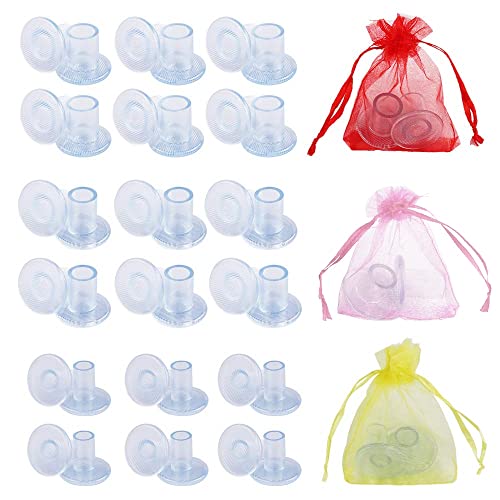 18pares Protectores Tacones Protectores Zapatos de Mujer, Protector de Tacón Alto Tacos para Tacones Protectores Tacones Boda Cesped (Transparente, 3 Tamaños: S,M,L)