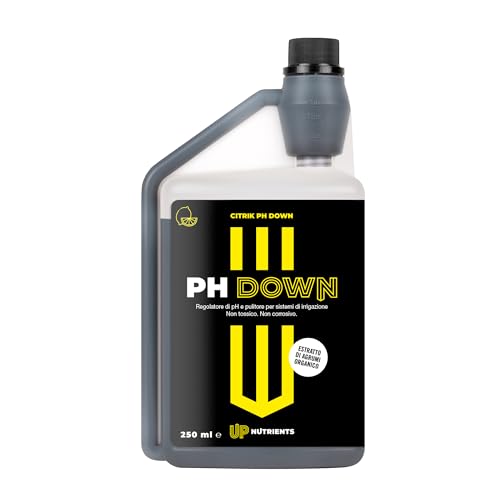 Up Nutrients Abbassatore Di Ph 250 Ml Ph Down Di Estratto Di Citrico Piante E Colture - Minoratore Ph Con Dosatore 100% Naturale - Riduttore Ph Non Co