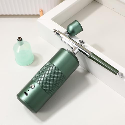Kit aérographe portable Veemoon vert pour modélisme et ateliers de décoration