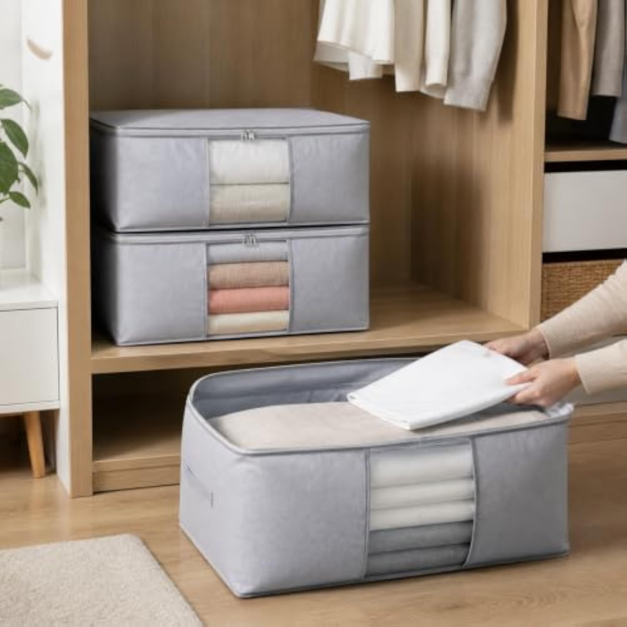 Large Capacity Quilt Storage Bags with Clear Window