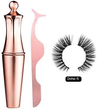 sweetyhomes Eyeliner Eyelashes Set Magnetic Eyeliner Magnetic Eyeashes Kit Waterproof Long Lasting Eyeliner False Eyelashes Eyes Make Up Kit