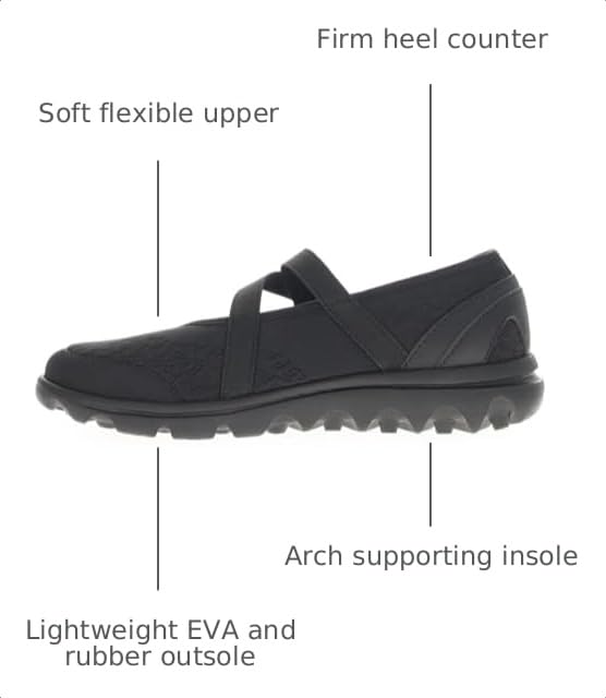 Image of Propet Womens TravelActiv Mary Jane Flats Casual - Black