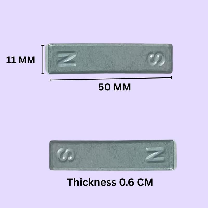 ESPtronics 2 Pc Bar Magnet 50 mm Long with North and South Poles Markings for Projects, Educational Science Project Experiment Kit for School Kids, Classroom & Lab Use, Magnetic 4