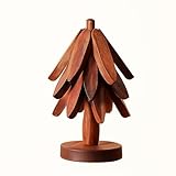 Solid Wood Heat-Resistant Tree-Shaped Trivet – Premium Natural Wooden Table Mat for Hot Pots, Pans & Cups | Non-Slip, High-Temperature Resistant, Decorative Dining Placemat(Brown,Small)