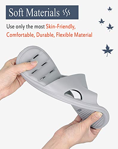 Image of Women's Shower Slipper, Quick Drying Non-Slip Slippers, Bathroom House & Pool Sandals, In-Door Slipper for Gym, Soft Sole, Beige, Size S, M, L, XL